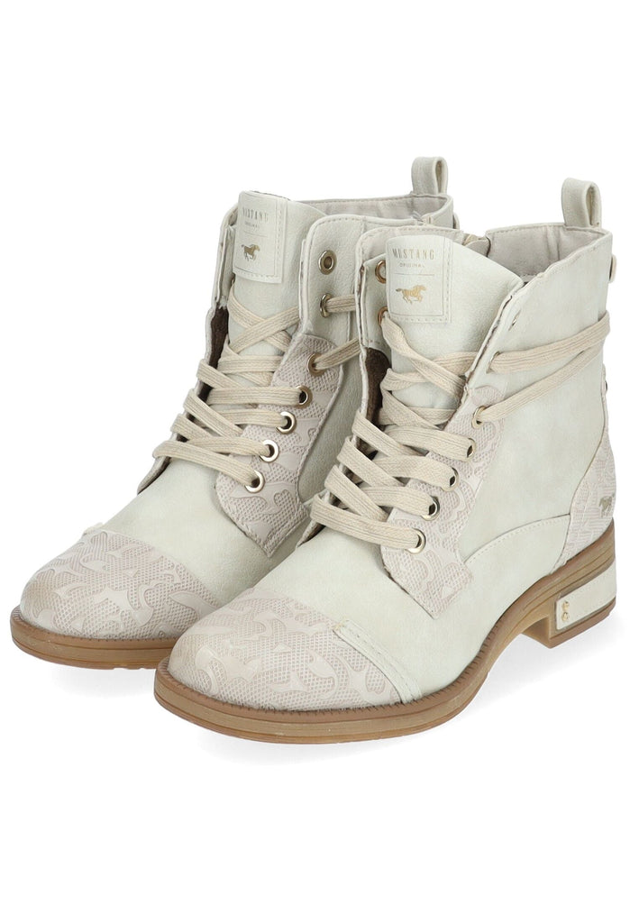 Mustang Stiefelette Lederimitat Grau Warmfutter