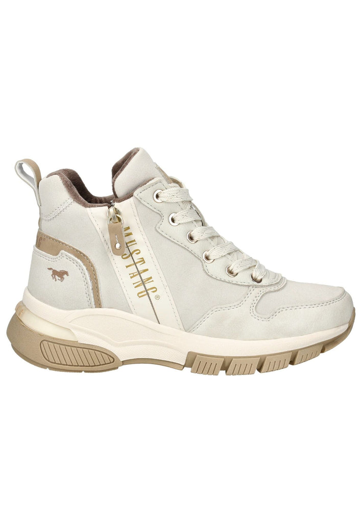 Mustang Stiefelette Lederimitat Ivory Warmfutter