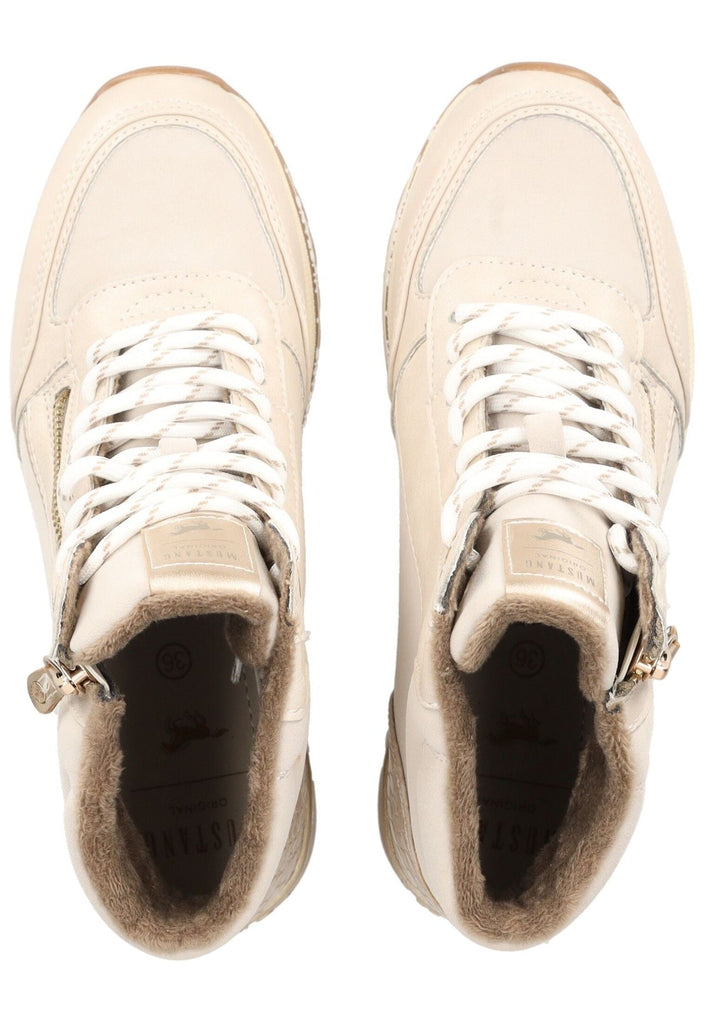 Mustang Stiefelette Lederimitat Ivory Warmfutter