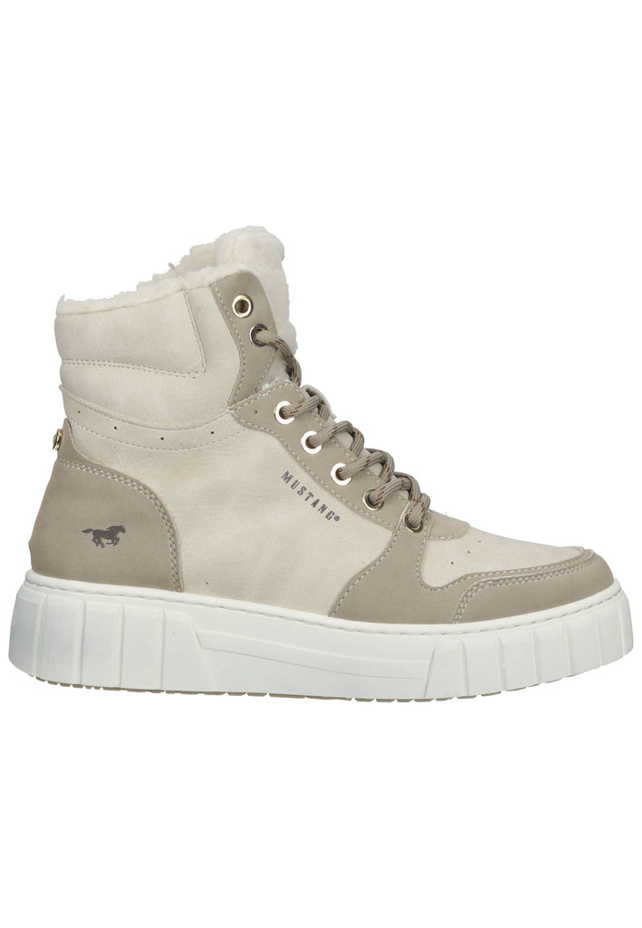 Mustang Stiefelette Lederimitat Ivory Warmfutter
