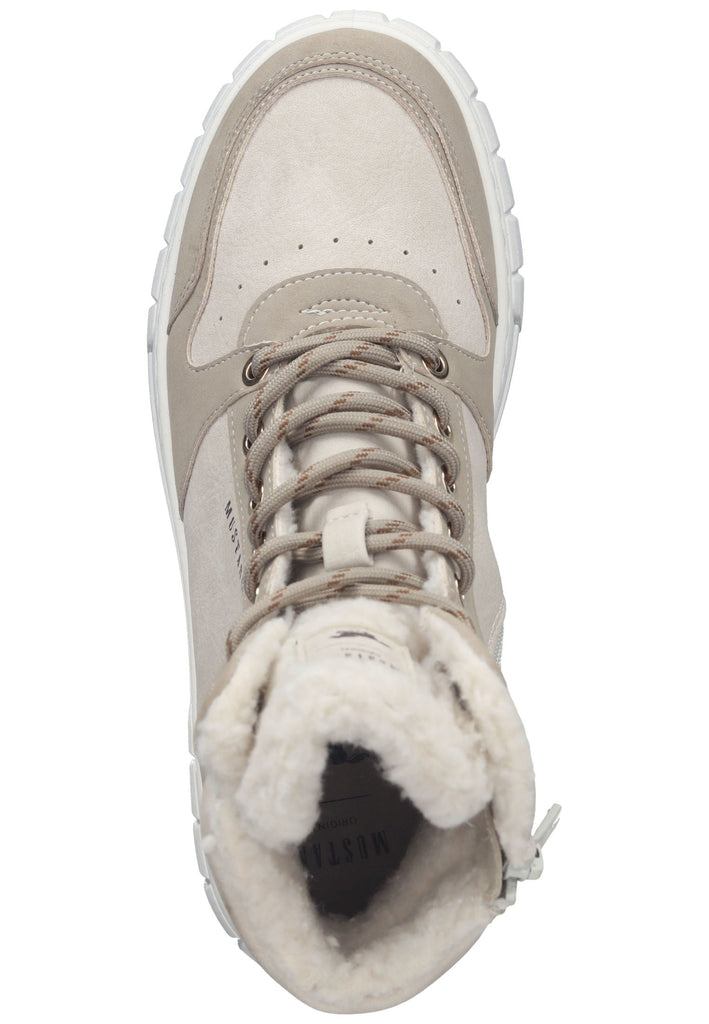 Mustang Stiefelette Lederimitat Ivory Warmfutter