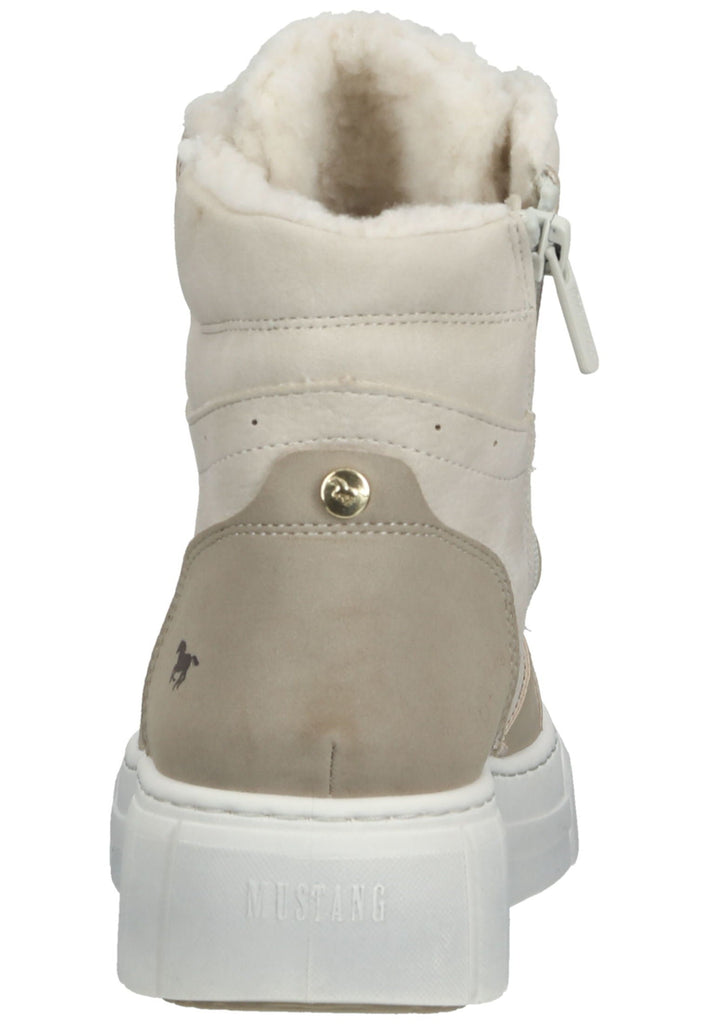 Mustang Stiefelette Lederimitat Ivory Warmfutter