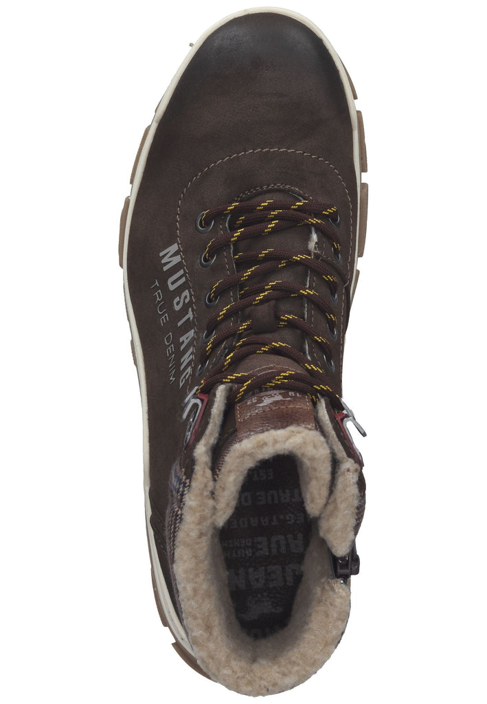 Mustang Stiefelette Lederimitat Kaffee Warmfutter