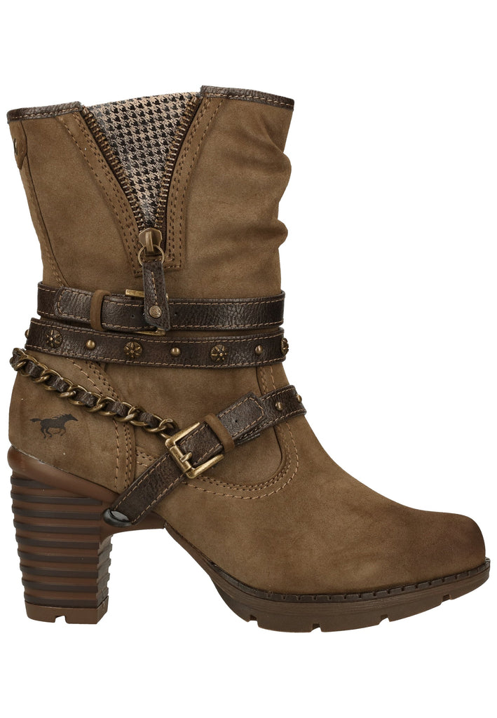 Mustang Stiefelette Lederimitat Kaffee Warmfutter