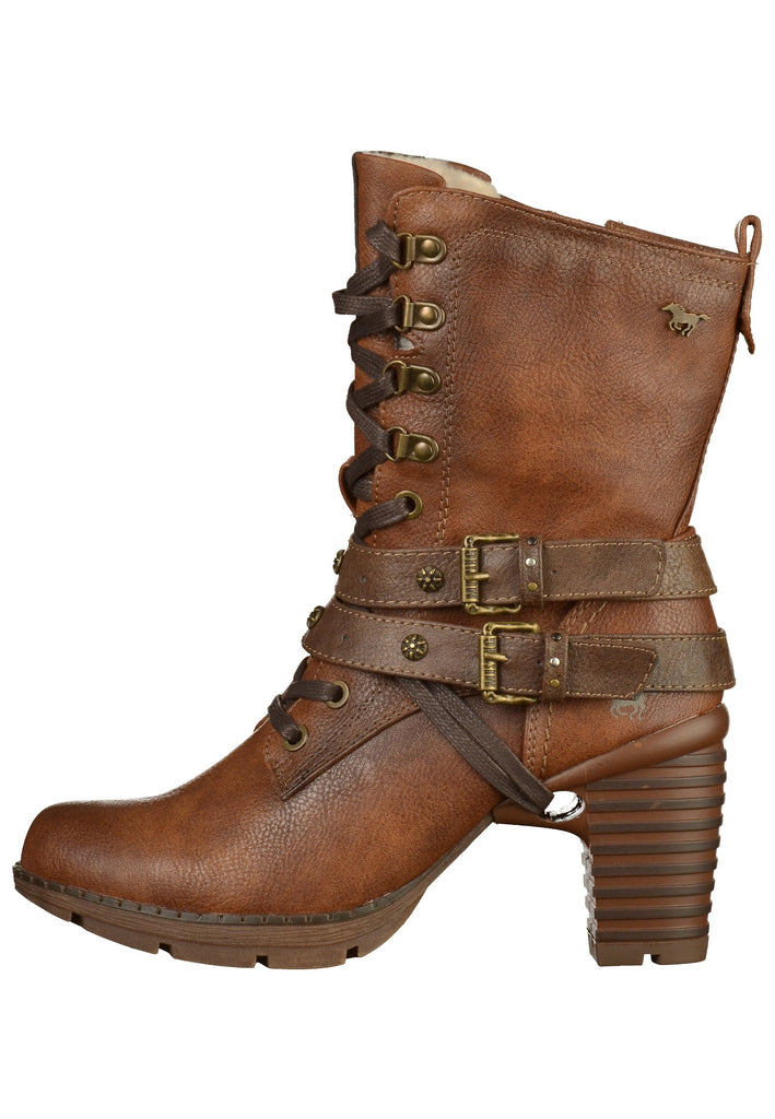 Mustang Stiefelette Lederimitat Kastanie