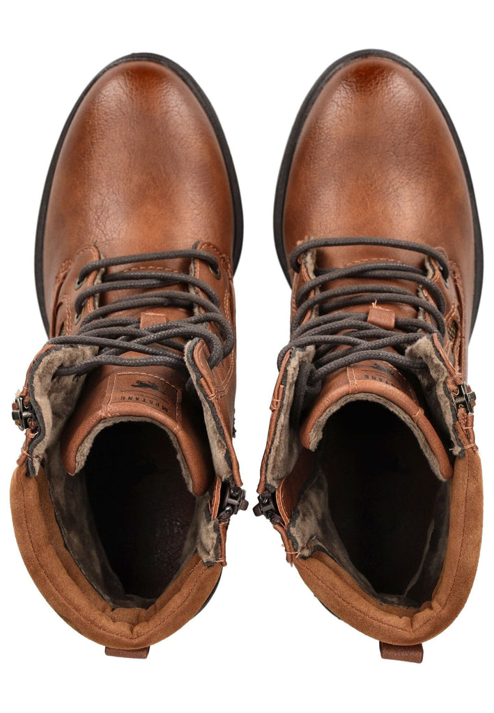 Mustang Stiefelette Lederimitat Kastanie Warmfutter