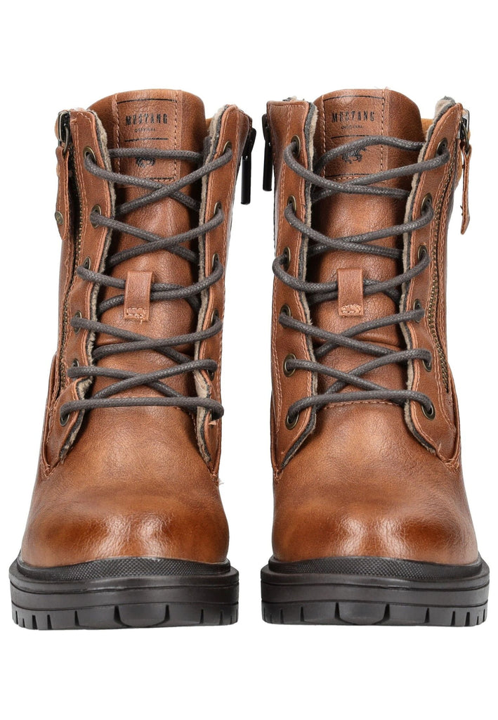 Mustang Stiefelette Lederimitat Kastanie Warmfutter
