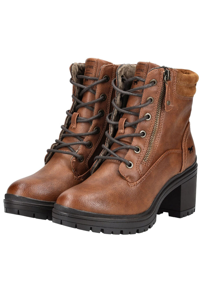 Mustang Stiefelette Lederimitat Kastanie Warmfutter