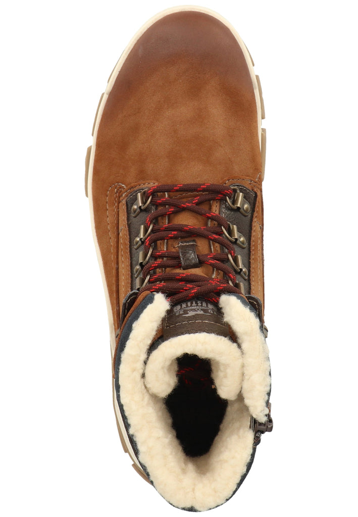 Mustang Stiefelette Lederimitat Kastanie Warmfutter