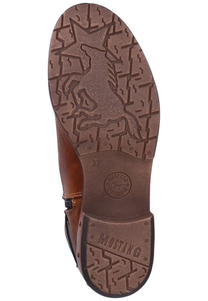 Mustang Stiefelette Lederimitat Kastanie Warmfutter