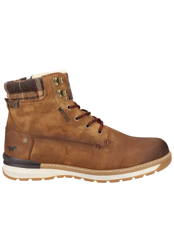 Mustang Stiefelette Lederimitat Mittelbraun Warmfutter