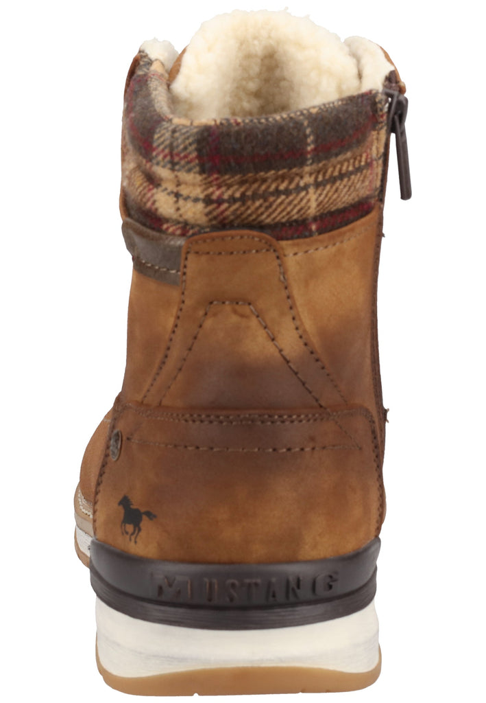 Mustang Stiefelette Lederimitat Mittelbraun Warmfutter