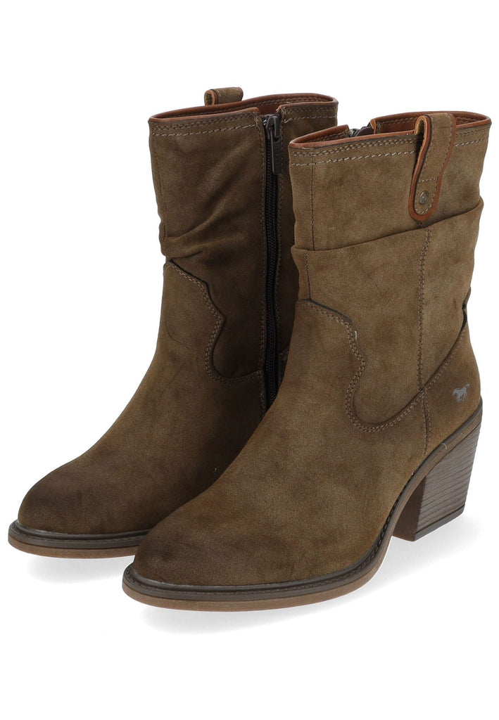 Mustang Stiefelette Lederimitat Mittelbraun Warmfutter