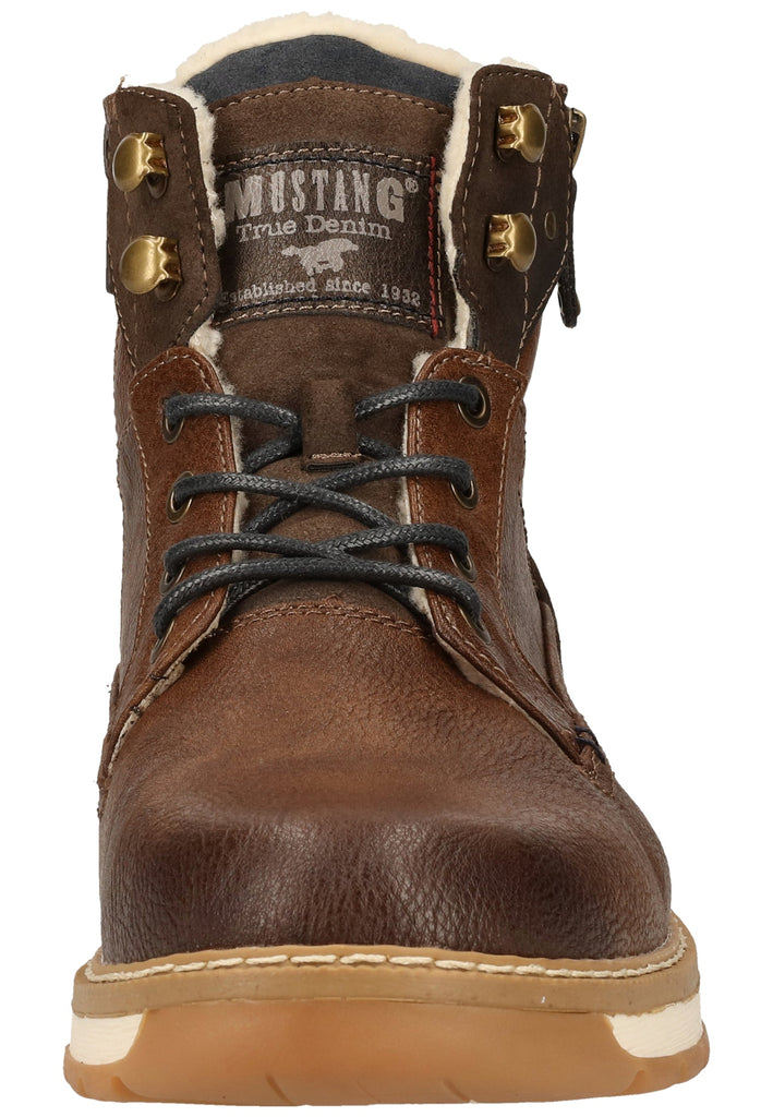 Mustang Stiefelette Lederimitat Mittelbraun Warmfutter