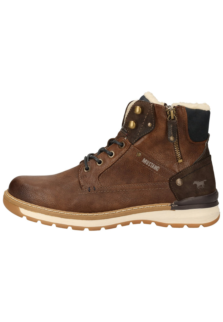Mustang Stiefelette Lederimitat Mittelbraun Warmfutter