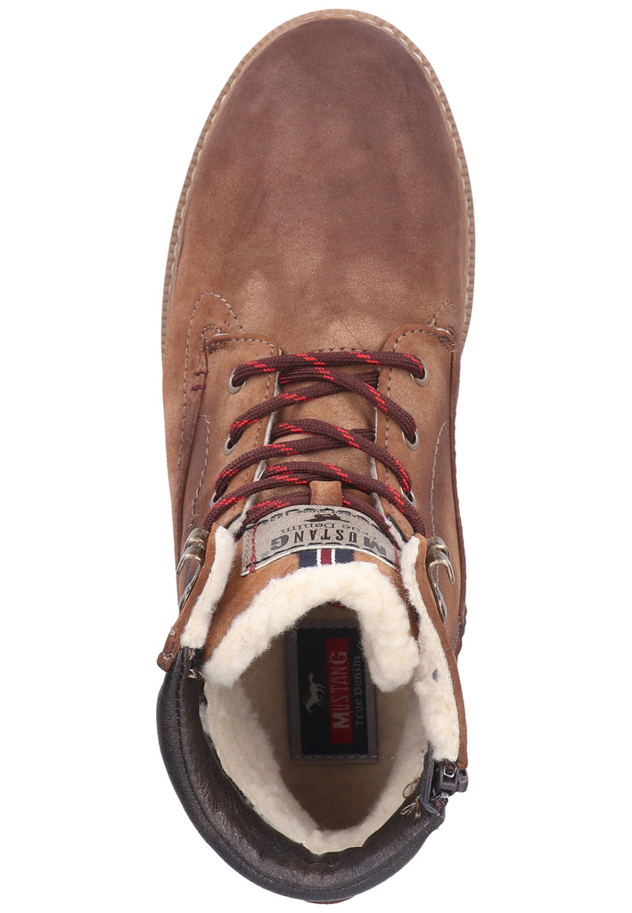 Mustang Stiefelette Lederimitat Mittelbraun Warmfutter