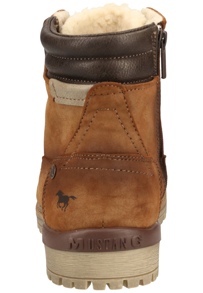 Mustang Stiefelette Lederimitat Mittelbraun Warmfutter