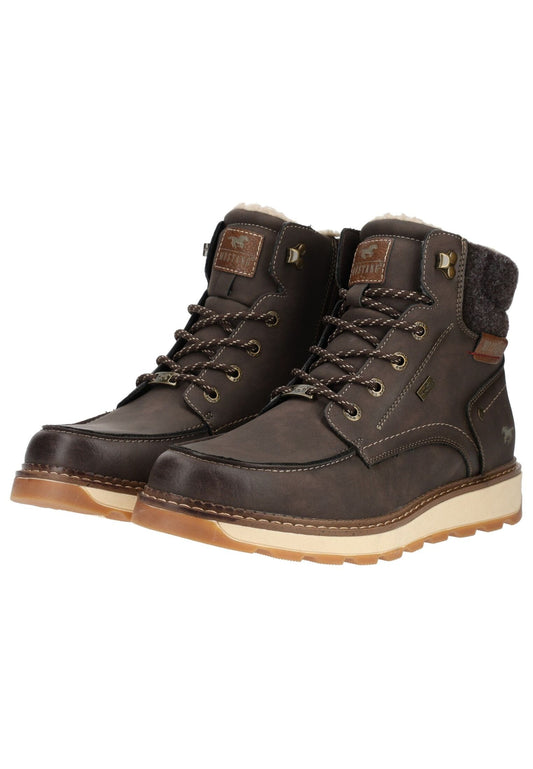 Mustang Stiefelette Lederimitat Mokka Warmfutter