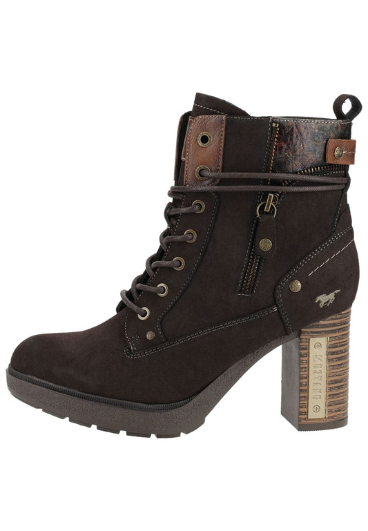 Mustang Stiefelette Lederimitat Mokka Warmfutter