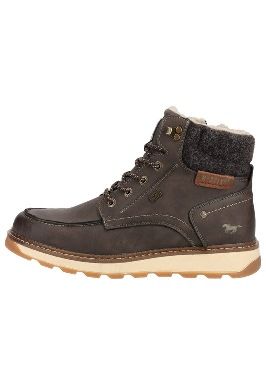 Mustang Stiefelette Lederimitat Mokka Warmfutter