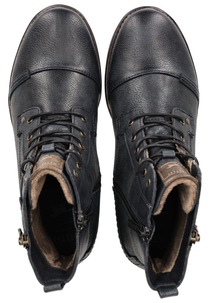 Mustang Stiefelette Lederimitat Navy Warmfutter