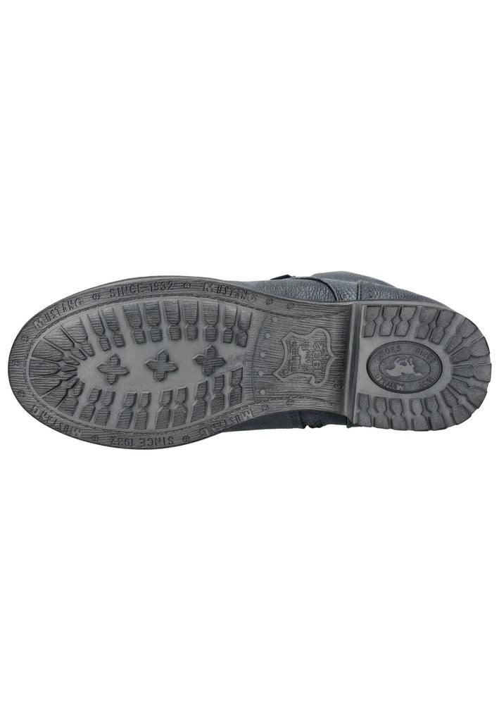 Mustang Stiefelette Lederimitat Navy Warmfutter