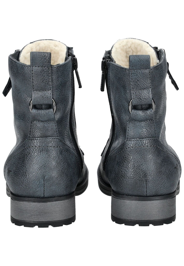 Mustang Stiefelette Lederimitat Navy Warmfutter