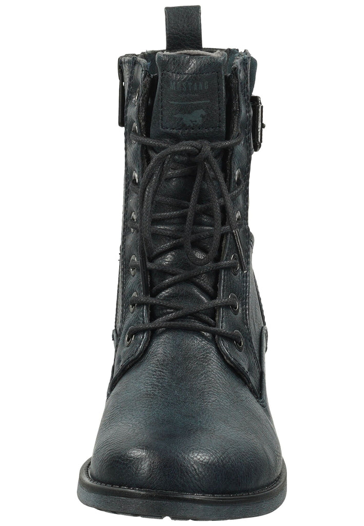 Mustang Stiefelette Lederimitat Navy Warmfutter