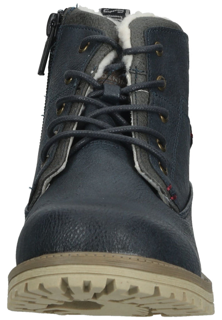 Mustang Stiefelette Lederimitat Navy Warmfutter