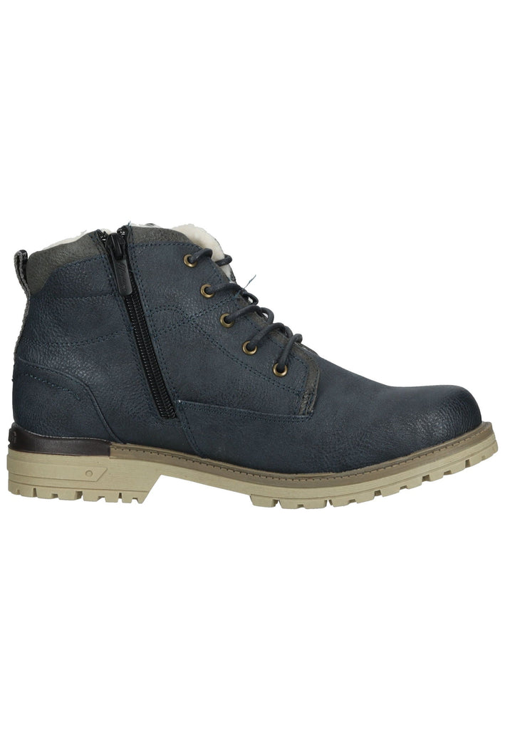 Mustang Stiefelette Lederimitat Navy Warmfutter