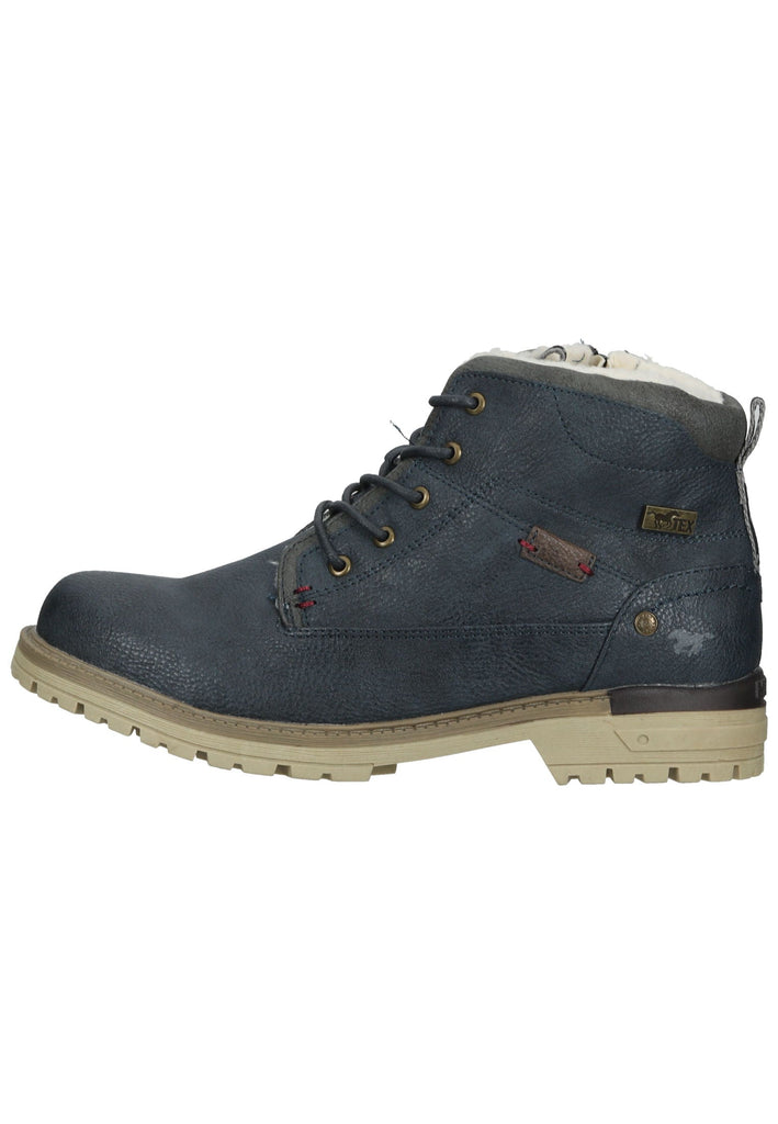 Mustang Stiefelette Lederimitat Navy Warmfutter