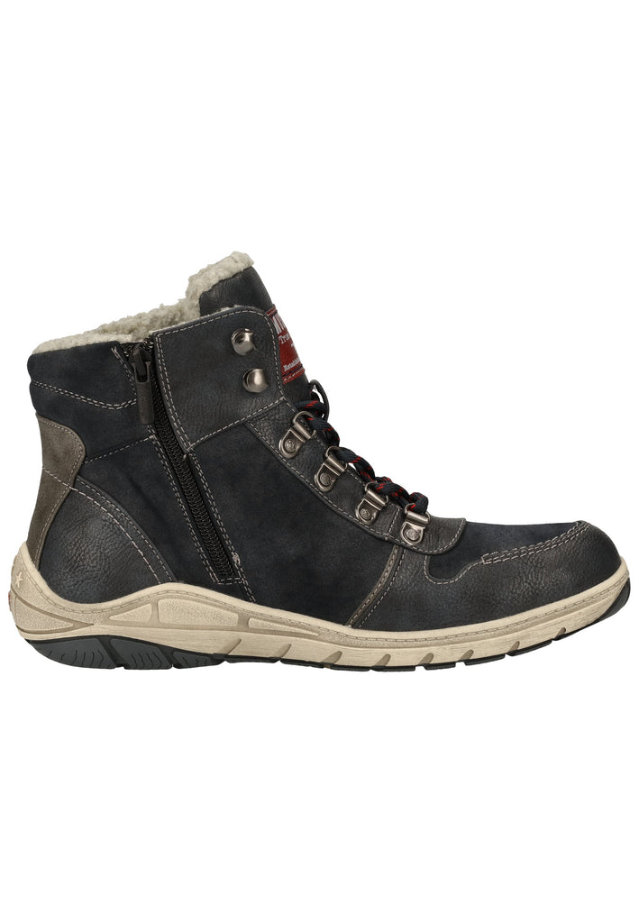 Mustang Stiefelette Lederimitat Navy Warmfutter
