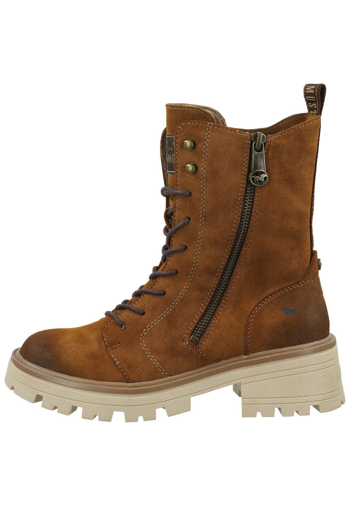 Mustang Stiefelette Lederimitat Nussbraun Warmfutter