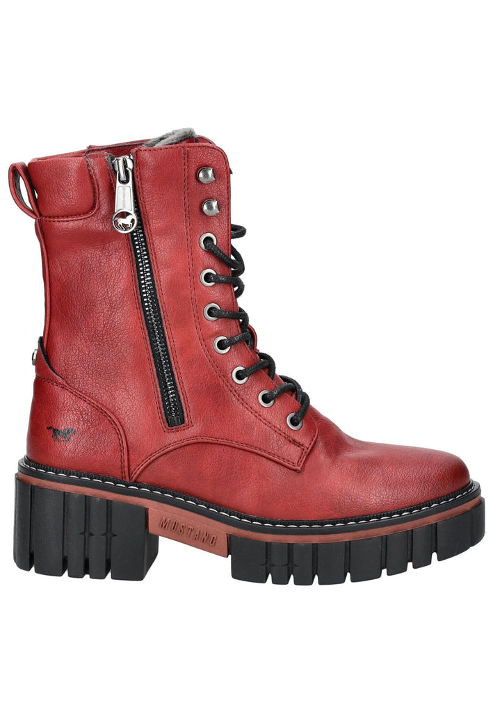 Mustang Stiefelette Lederimitat Rot Warmfutter