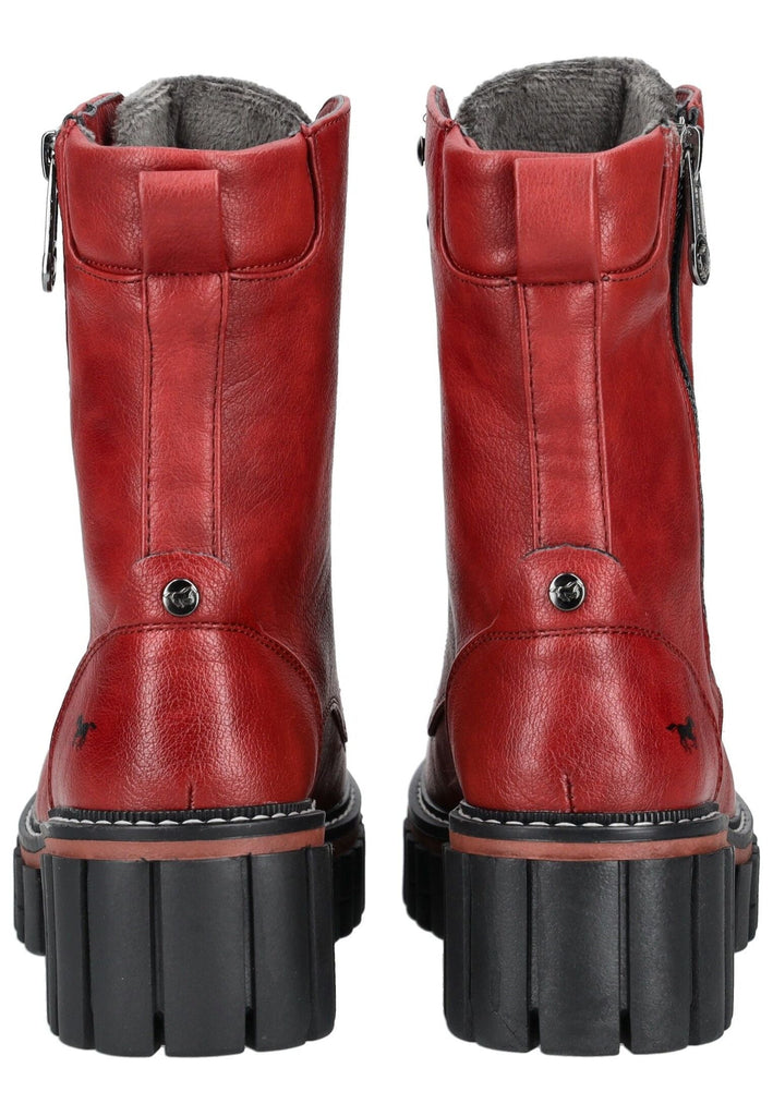 Mustang Stiefelette Lederimitat Rot Warmfutter