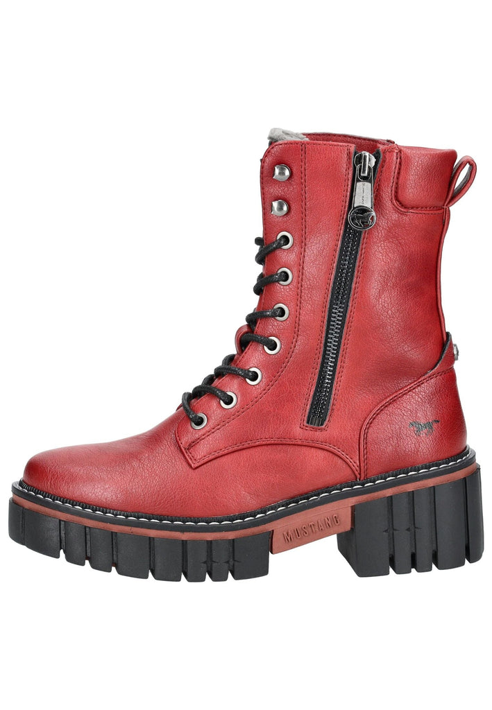 Mustang Stiefelette Lederimitat Rot Warmfutter