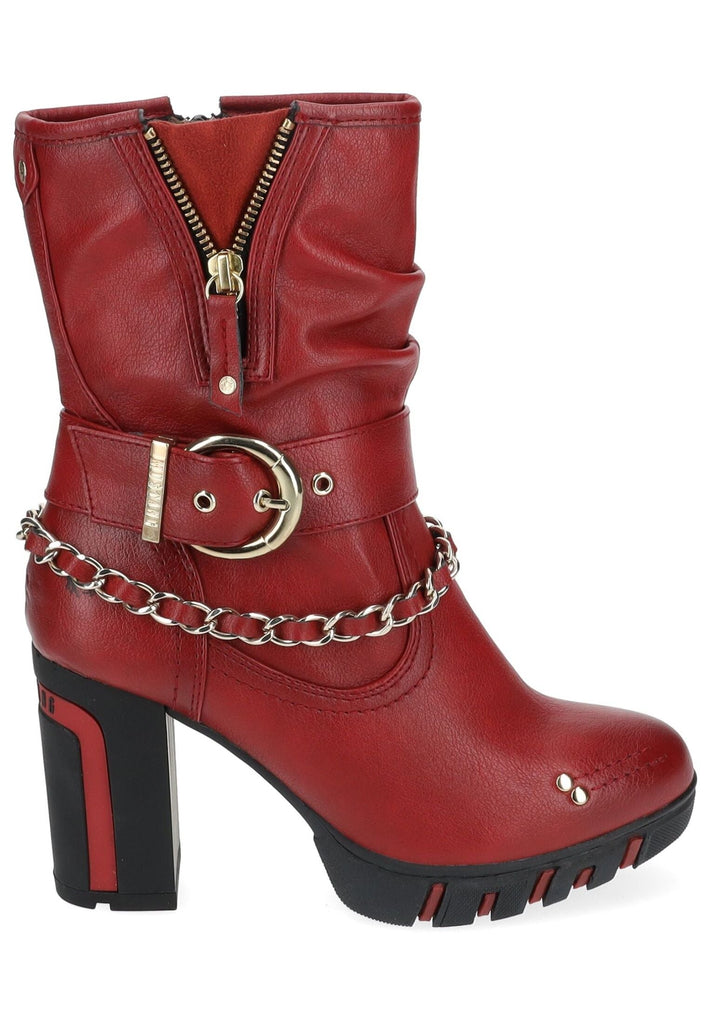 Mustang Stiefelette Lederimitat Rot Warmfutter