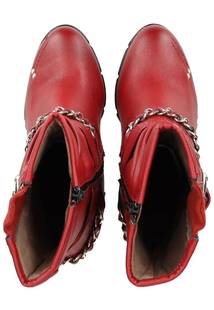 Mustang Stiefelette Lederimitat Rot Warmfutter