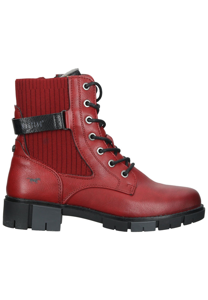 Mustang Stiefelette Lederimitat Rot Warmfutter