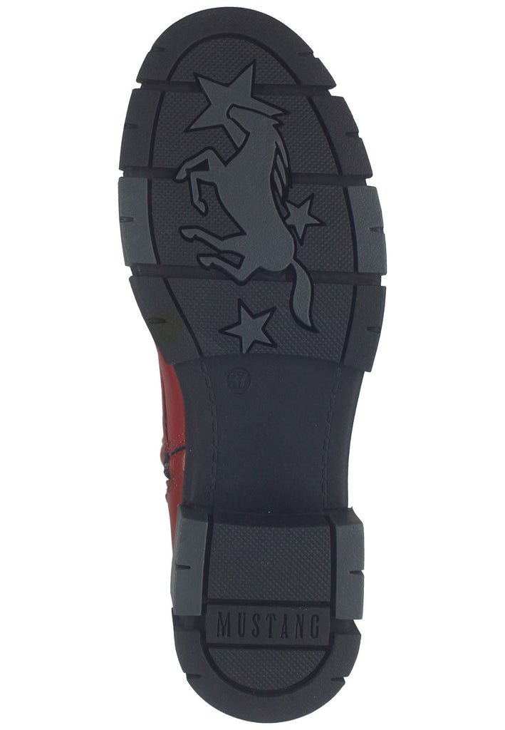 Mustang Stiefelette Lederimitat Rot Warmfutter