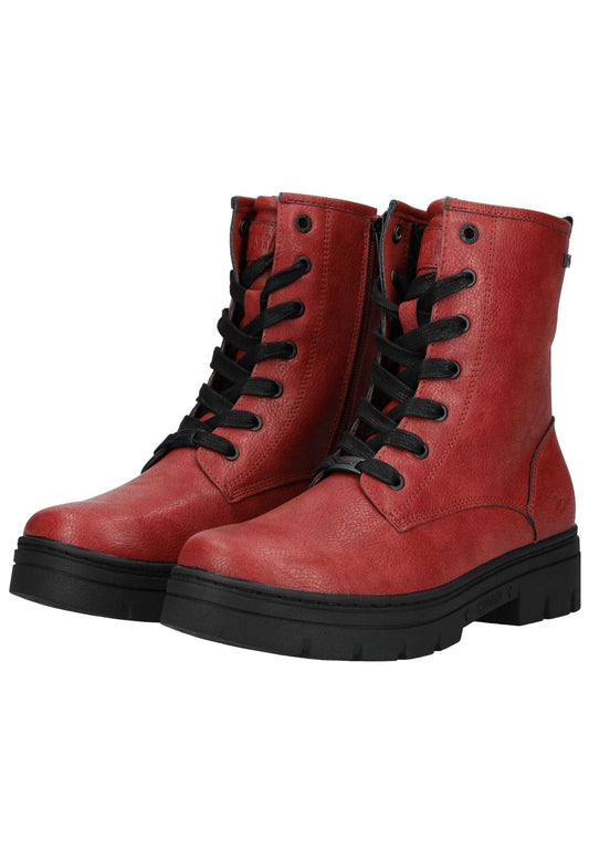 Mustang Stiefelette Lederimitat Rot Warmfutter