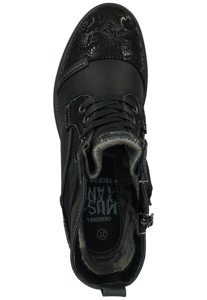 Mustang Stiefelette Lederimitat Schwarz
