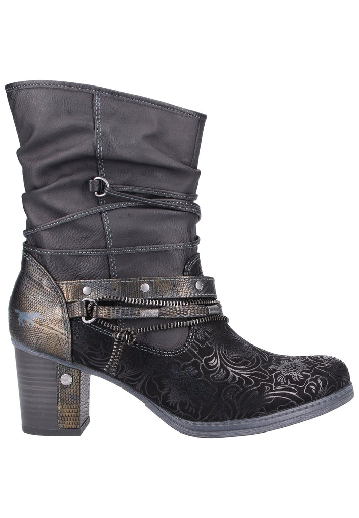 Mustang Stiefelette Lederimitat Schwarz