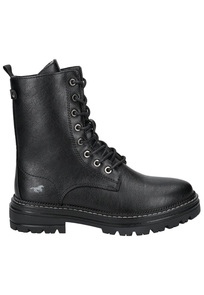 Mustang Stiefelette Lederimitat Schwarz Warmfutter