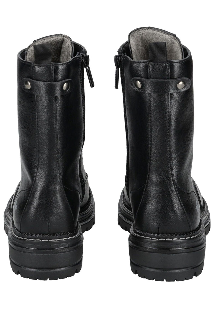 Mustang Stiefelette Lederimitat Schwarz Warmfutter