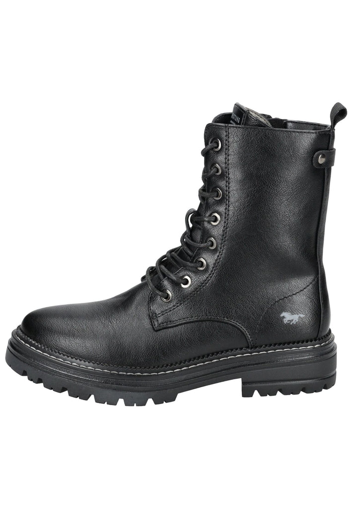 Mustang Stiefelette Lederimitat Schwarz Warmfutter