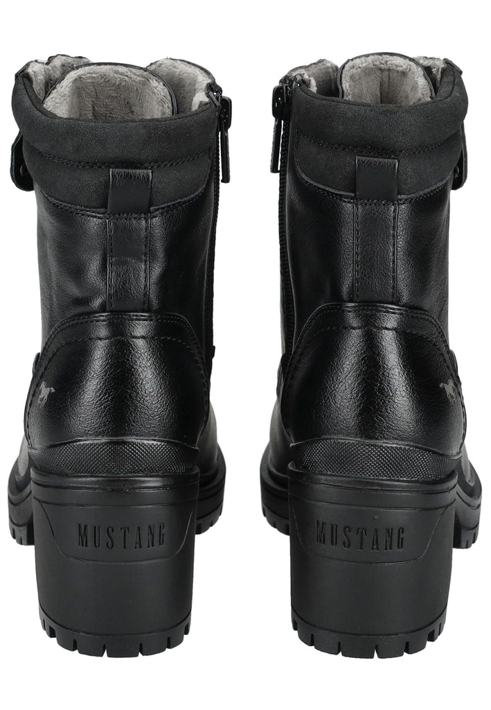 Mustang Stiefelette Lederimitat Schwarz Warmfutter