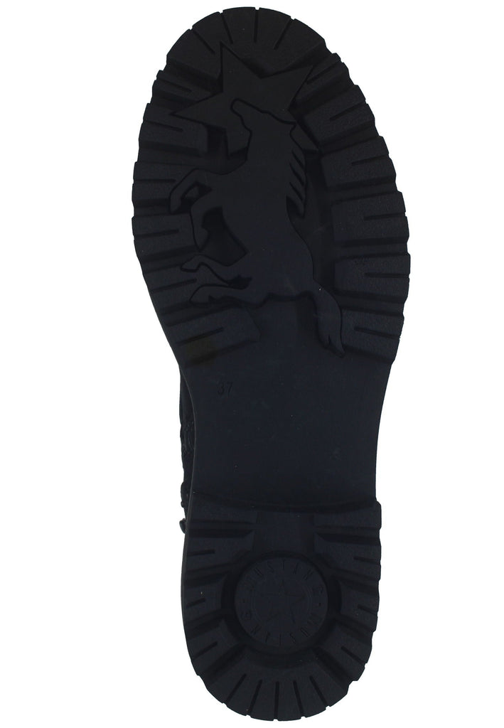 Mustang Stiefelette Lederimitat Schwarz Warmfutter