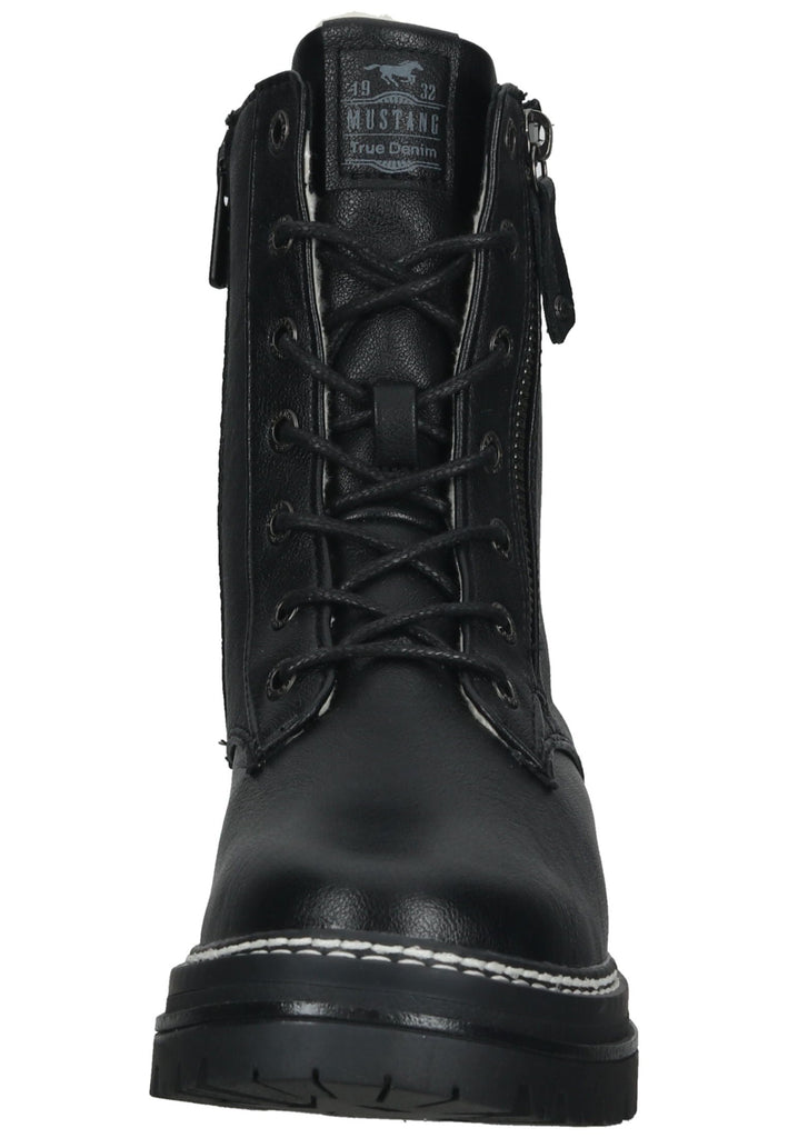 Mustang Stiefelette Lederimitat Schwarz Warmfutter