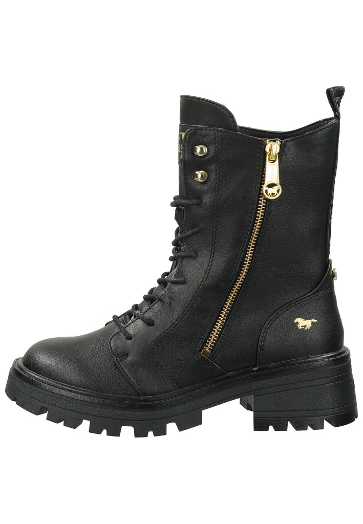 Mustang Stiefelette Lederimitat Schwarz Warmfutter